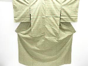 井桁に花模様織り出し手織り紬着物